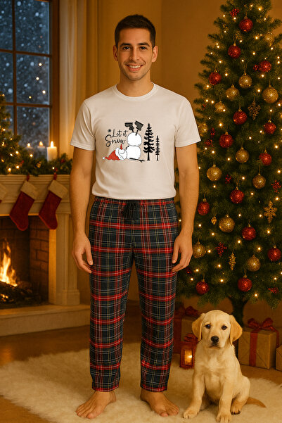 MVRDAR Set pijamale barbati bumbac Colectia Grinch Christmas, sarbatori de Cr...