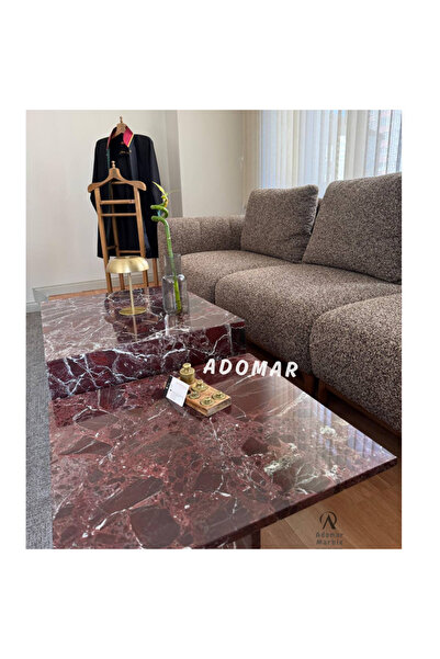 adomarmarblehandmadeandluxury Kırmızı Vişne Mermer Orta Sehpa, Rosso Levanto ...