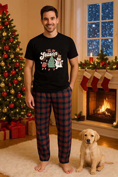 MVRDAR Set pijamale barbati bumbac Colectia Grinch Christmas, sarbatori de Cr...
