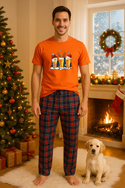 MVRDAR Set pijamale barbati bumbac Colectia Grinch Christmas, sarbatori de Cr...