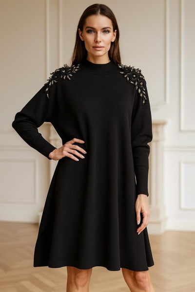 onno style women Triko Poncho Sweater with Shoulder Accessories