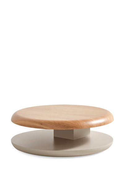 BEKALIVING Gironde Bej Ahşap Mekanizmalı Tekerlekli Döner Orta Sehpa