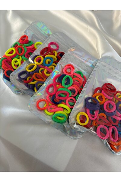 Neon Renkler Mini Lastik Toka Seti 48 Adet | Çocuk Tokası | Kız Lastik Toka
