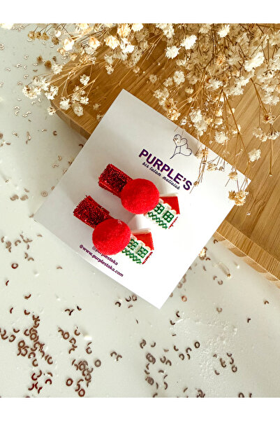 PURPLE'S BİR TUTAM MUTLULUK 2-Piece Glittery Year-Old Object Girl's Baby Buckle