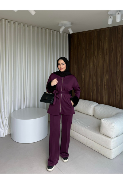 Elfin Scuba Suit with Fur Sleeves and Zipper