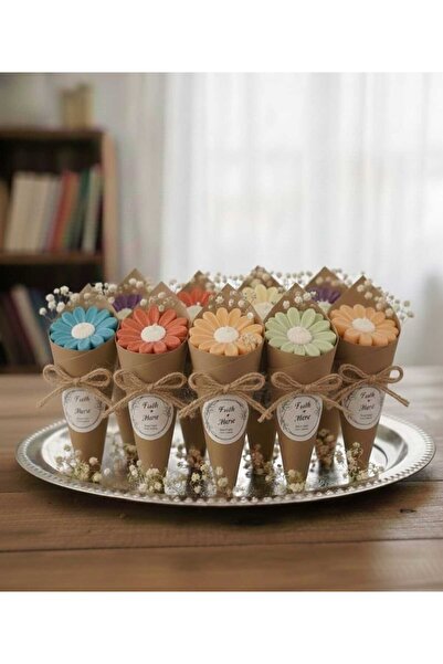 Belunea "Hatıra Papatyası" | Nişan Süsü | Hediyelik Mum | Hediyelik süs | 60 ...