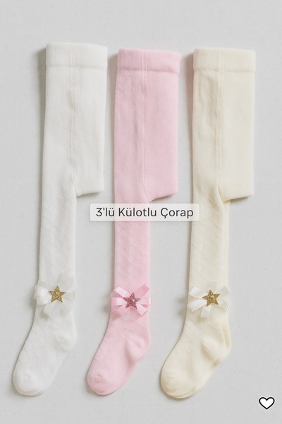 ESİLA KİDS Children's Pantyhose Baklava Pattern Flower Bow