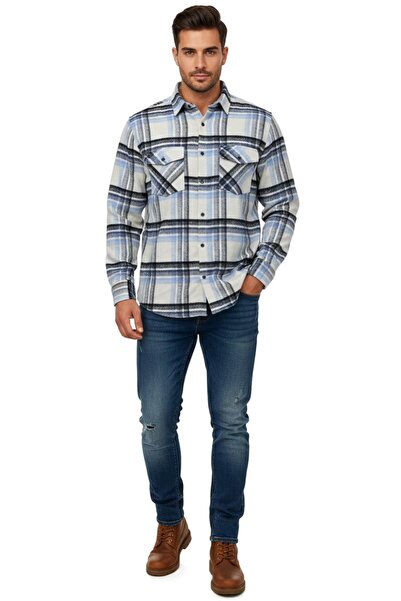 rasstmen Men's Winter Double Pocket Hooded Lumberjack Shirt Bgl-St04869