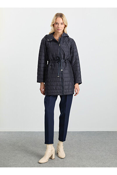 Selen Lacivert Kadın Standart Kapitone Mont 25KSL6155