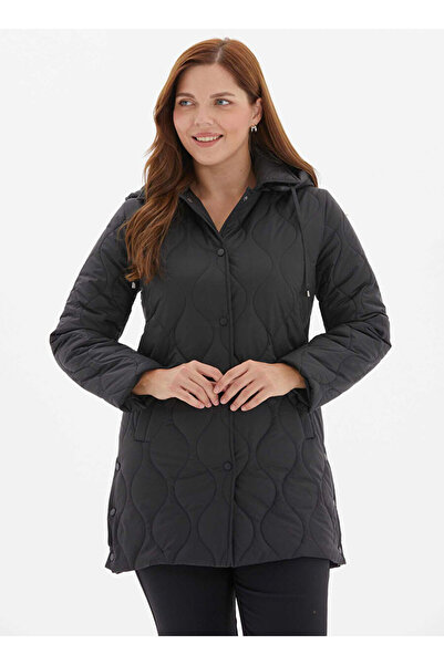 Selen Siyah Kadın Standart Kapitone Mont 25KSL6168