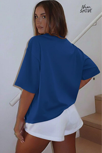 New Shine Μπλουζάκι Unisex oversized χωρίς στάμπα