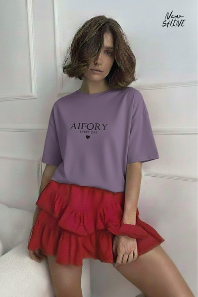 New Shine Μπλουζάκι Aifory Every Day με τύπωμα oversized