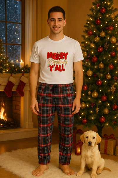 MVRDAR Men's cotton pajama set Grinch Christmas Collection, Christmas holidays