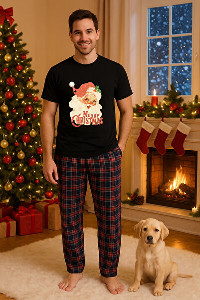 MVRDAR Set pijamale barbati bumbac Colectia Grinch Christmas, sarbatori de Cr...