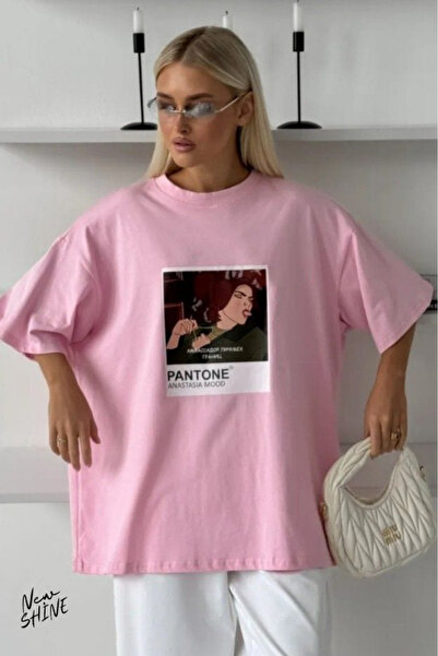 New Shine Pantone cu imprimeu supradimensionat tricou