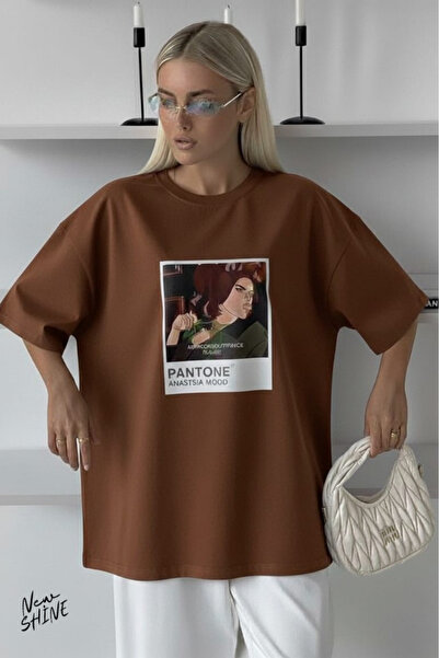 New Shine Pantone cu imprimeu supradimensionat tricou