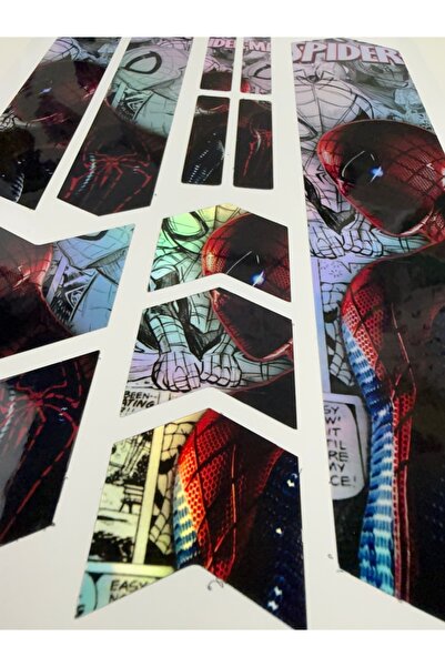ca kay bu Spider-Man Temalı Holografik Bisiklet Kadro Sticker Seti – 12 Parça