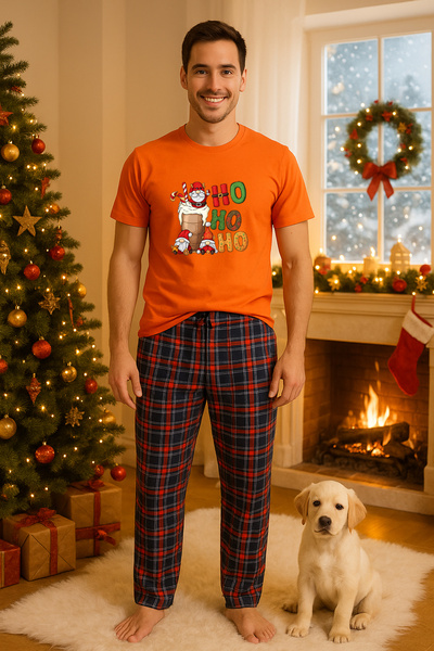 MVRDAR Set pijamale barbati bumbac Colectia Grinch Christmas, sarbatori de Cr...