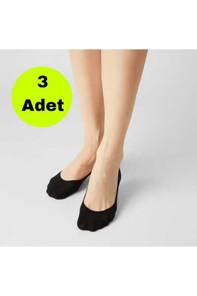 DÜVEN Cotton Black Color 3-Piece Suba Socks -Ballerina Socks