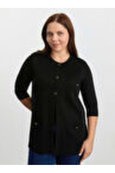 Selen Siyah Kadın Yuvarlak Yaka Normal Simli Şişme Yelek 25KSL2073
