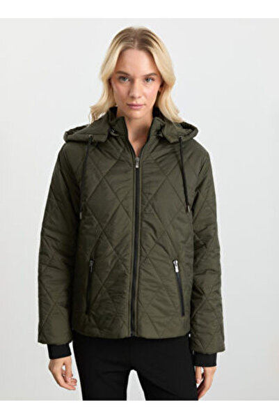 Selen Haki Kadın Standart Desenli Mont 25KSL6153