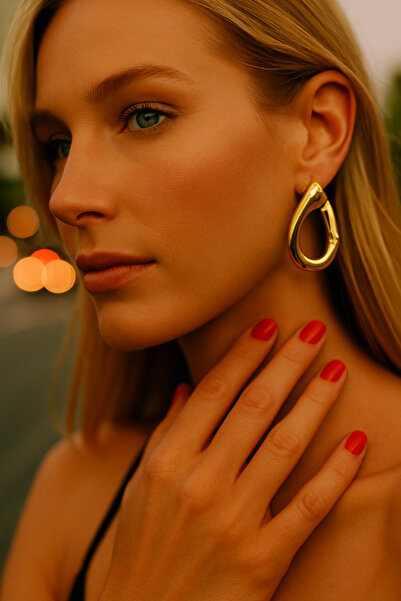 PaminBags Aksesuar أقراط نحاسية ملتوية LNS-0035