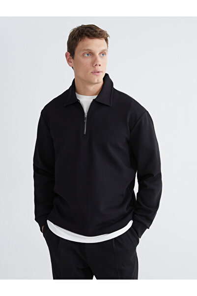 LC Waikiki Lcw Vision Black Polo Neck Men's Sweatshirt
