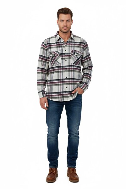 rasstmen Men's Winter Double Pocket Hooded Lumberjack Shirt Bgl-St04869