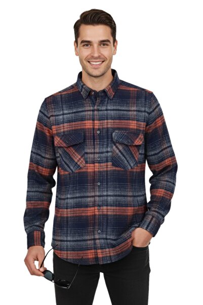 rasstmen Men's Winter Double Pocket Hooded Lumberjack Shirt Bgl-St04869