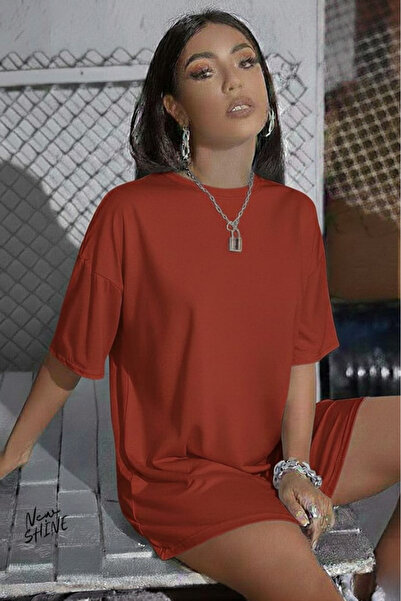 New Shine Unisex Oversize kroj Bez štampe T-shirt