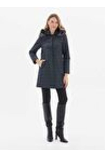 Selen Lacivert Kadın Polo Standart Kapitone Mont 24KSL6136