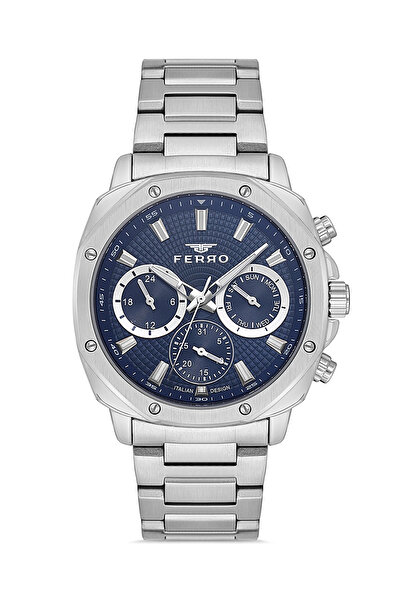 FERRO Silver Steel Cord Men's Wristwatch Fm11652A-A3 Functions Active 3 Atm Water Resistant