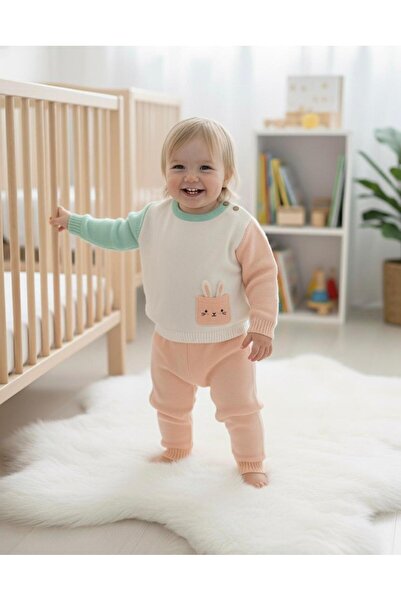 zavera for kids Unisex Baby Rabbit Detailed Colorful Knitwear Two-Piece Set -...