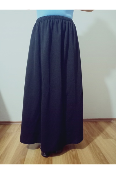 hoaryage Winter Elastic Waist Partially Combed Cotton Fabric Maxi Length Mother Skirt, Prayer Skirt Sizes 38-54