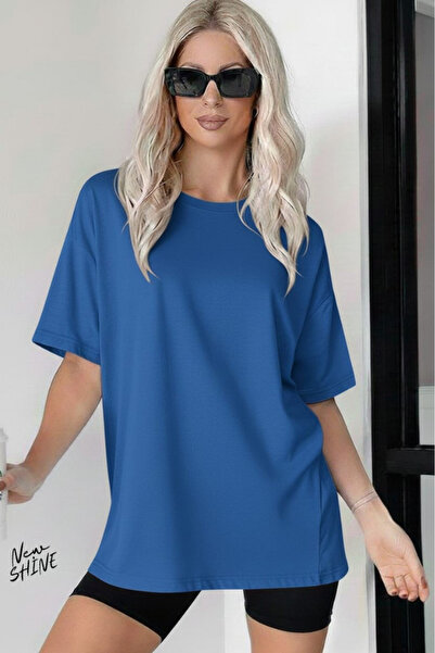 New Shine Unisex supradimensionat Neimprimat tricou