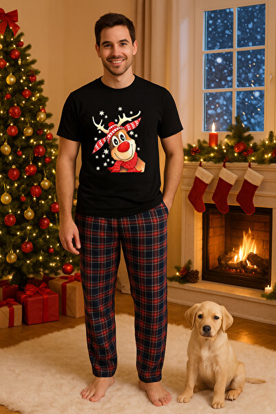 MVRDAR Set pijamale barbati bumbac Colectia Grinch Christmas, sarbatori de Cr...