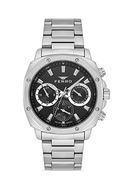 FERRO Silver Steel Cord Men's Wristwatch Fm11652A-A2 Functions Active 3 Atm Water Resistant