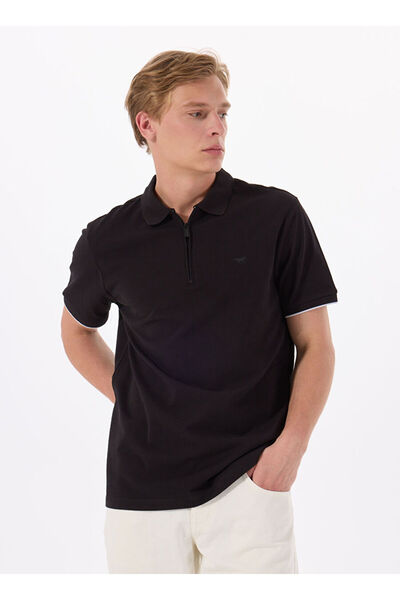 Mustang Siyah Erkek Relaxed Baskılı Polo T-Shirt M5SM-TST1324