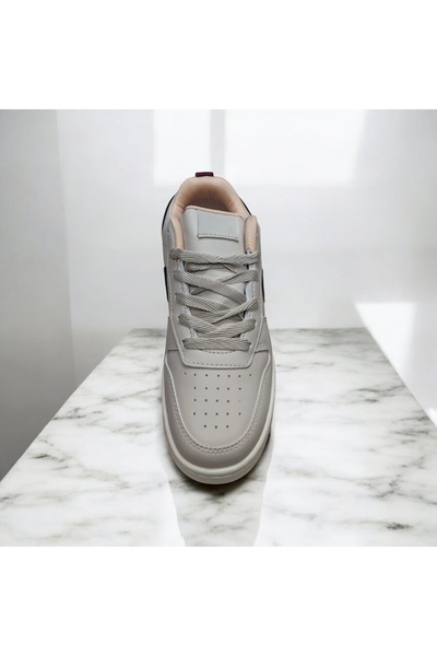 NiLi Unisex Sneaker Sports Shoes Beige Burgundy