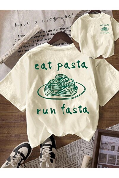 BUMİVERSAL Oversized Fun Illustrated Printed T-Shirt – Cake Design