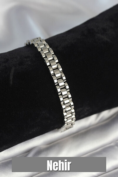 Nehir سوار رجالي من الفولاذ 316L بلون فضي بسمك 7 مم هدية لعيد الحب والأمهات و...