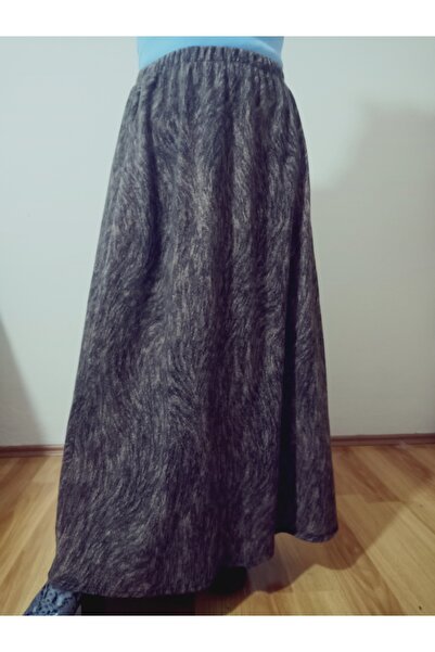 hoaryage Winter Elastic Waist Combed Cotton Fabric Maxi Length Mother Skirt, Prayer Skirt Available in Sizes