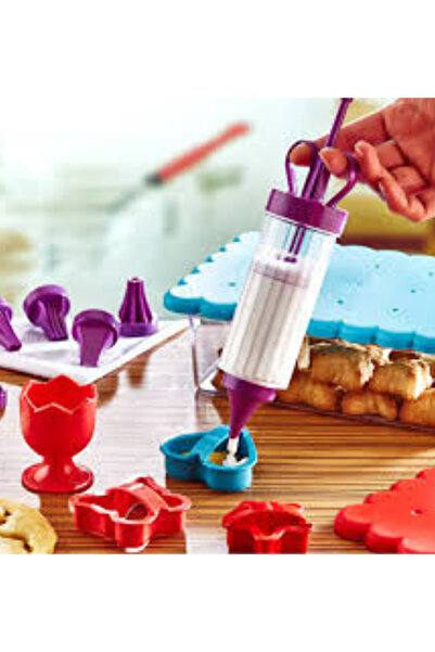 MHT Krema Sıkma Pompası Seti Pratik Krem Şanti Sıkma Aleti Sıkacağı Pasta Kek Süsleme Aparatı Şırınga