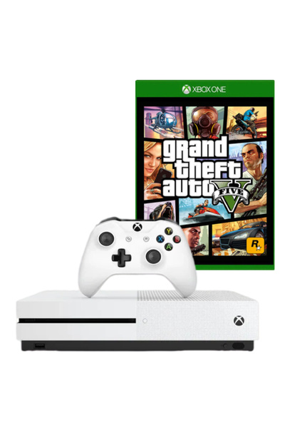MICROSOFT Xbox One S 1TB Console, White Second-Hand + Controller + GTA 5