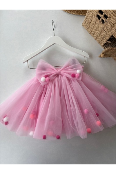 sobekidstore Girls' Pompon Dress Skirt with Lining