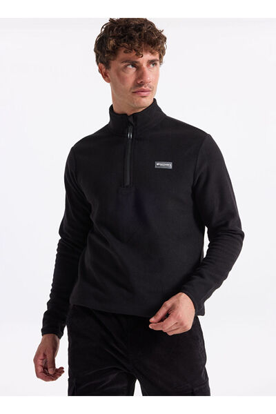 Discovery Expedition Siyah Erkek Dik Yaka Basic Polar Sweatshırt D4WM-SWT3993