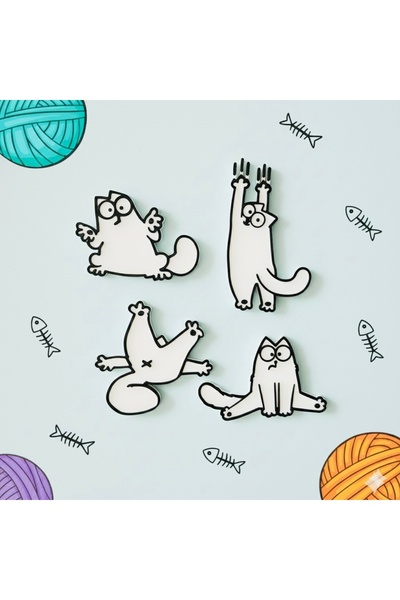 Gamy Crafts 10'lu Komik Kedi Magnet Seti | Eğlenceli Buzdolabı Süsü | Sevimli Kedi Buzdolabı Magneti