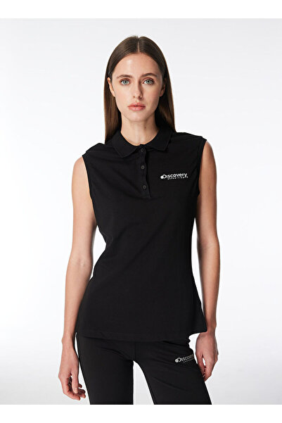 Discovery Expedition Siyah Kadın Basic Polo T-Shirt D4SL-TST3036