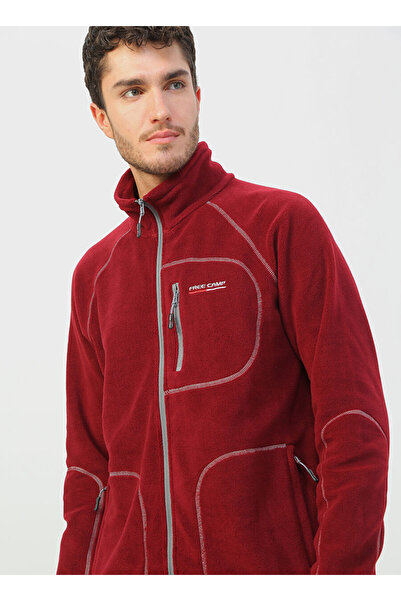Freecamp Dik Yaka Uzun Kollu Fermuarlı Cepli Terletmeyen Bordo Erkek Termal P...