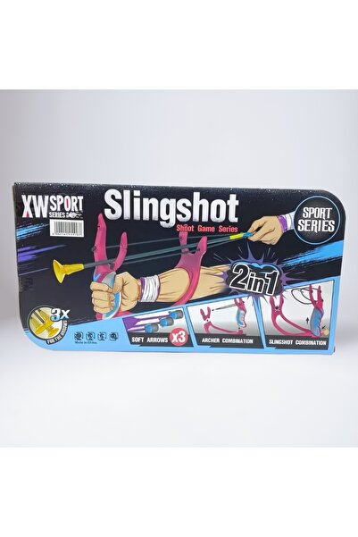 Universul Jucăriilor 2-in-1 slingshot for kids with soft arrows, suction cups and ergonomic handle – Slingshot & Bow Set